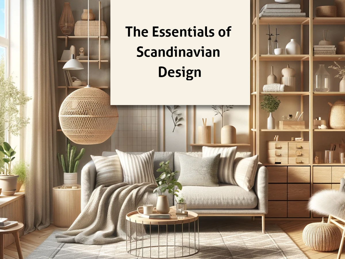 3D rendered Scandinavian interior design showcasing simplicity and functionality